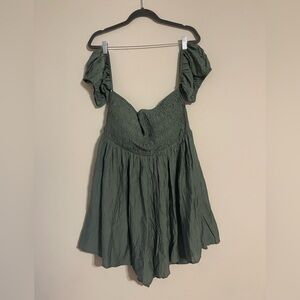 Klassy Network Olive Green Off-Shoulder Dress